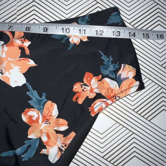 Cupshe Women's Bikini Bottom Size Large Black Multicolor Floral Print Swimwear‎ - Picture 5 of 6
